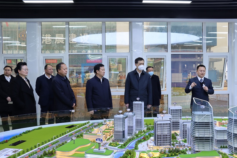 周海兵到港晨公司岳陽自貿(mào)片區(qū)綜合體建設項目調(diào)研